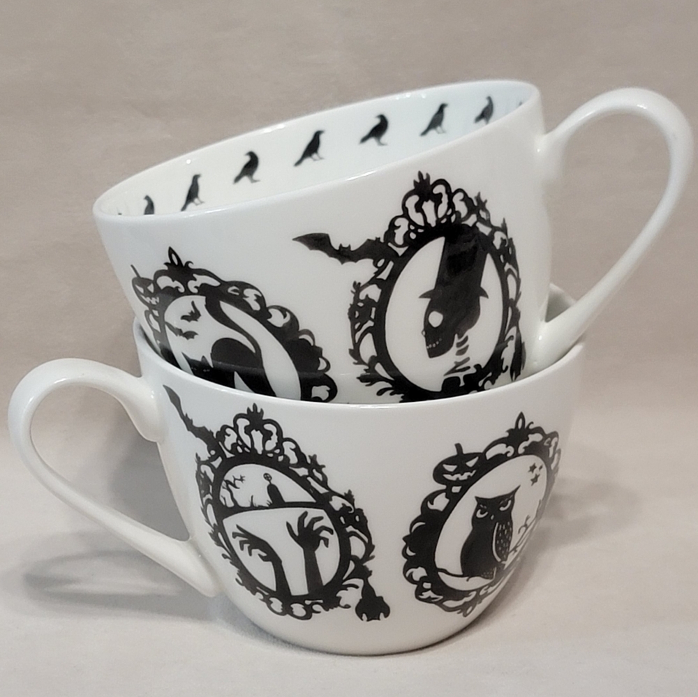 2 Halloween Portraits Bone China Coffe Mugs Cups Portobella By Inspire